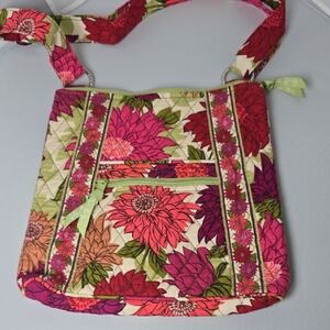 Vera Bradley Pink and Green Floral Shoulder Bag